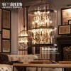 復古鐵藝水晶鳥籠吊燈美式鄉村吧臺loft工業創意燈具